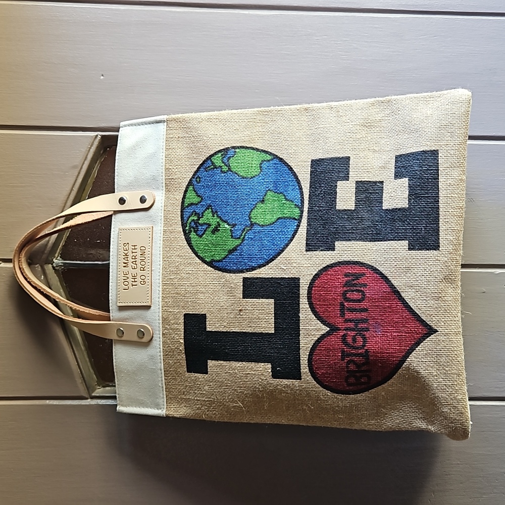 Brighton Burlap Shopping Bag